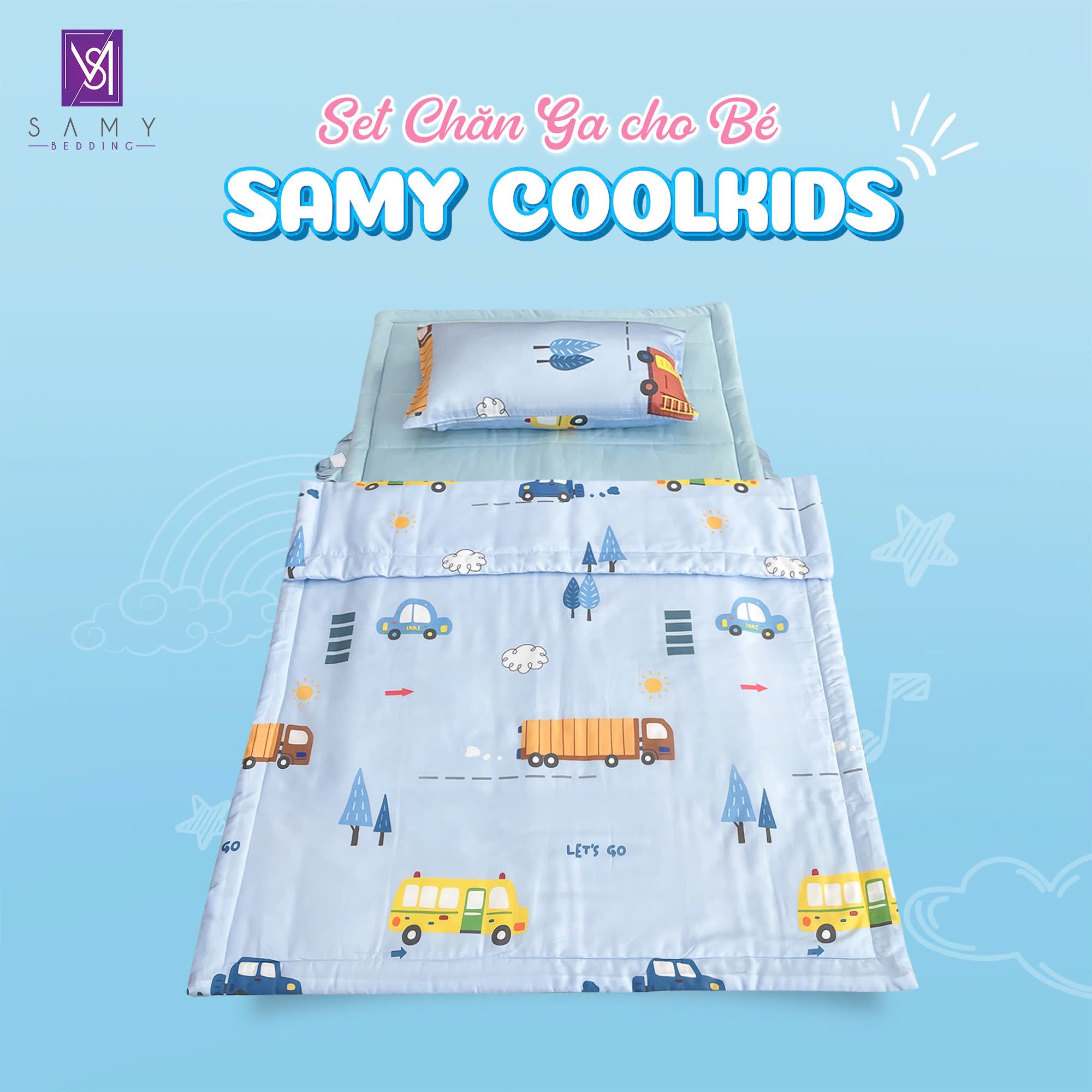  Set Chăn Ga Gối Tiện Ích Cho Bé - Samy Coolkids SCK006 