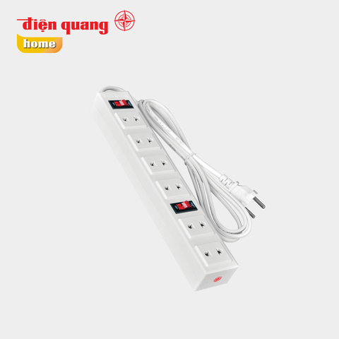 Ổ cắm Điện Quang ĐQ 001A-01 ( 6 lỗ 2 chấu )