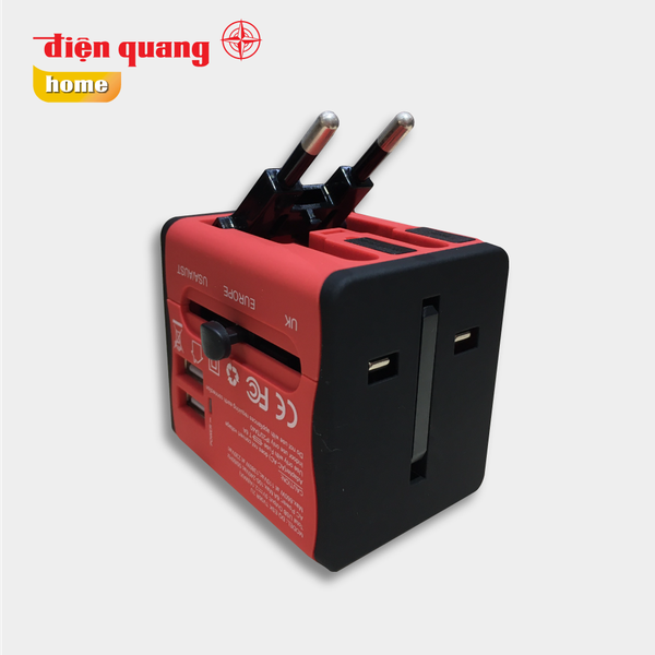 Ổ cắm du lịch Điện Quang ĐQ ESK TV06 2U ( 2 cổng USB )