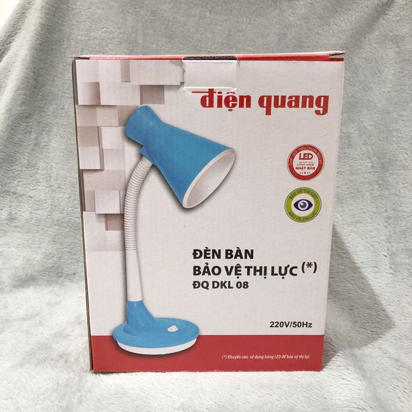 DRAFT Đèn bàn Điện Quang ĐQ DKL08 PW L (kiểu chóa nhựa, hồng-trắng, bóng led)