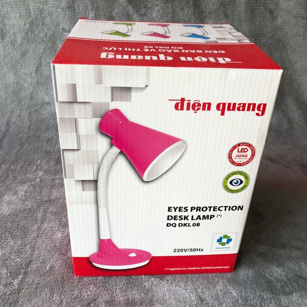 DRAFT Đèn bàn Điện Quang ĐQ DKL08 BW BW (kiểu chóa nhựa, xanh da trời-trắng, bóng warmwhite)