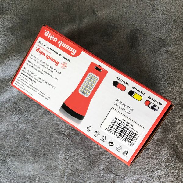 DRAFT Đèn Pin LED Điện Quang ĐQ PFL07 R WR (Pin sạc, Trắng - Đỏ)