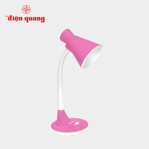 DRAFT Đèn bàn Điện Quang ĐQ DKL08 PW BW (kiểu chóa nhựa, hồng-trắng, bóng warmwhite)