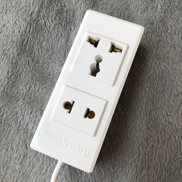 Ổ cắm Điện Quang ĐQ 001A-02 ( 2 lỗ )