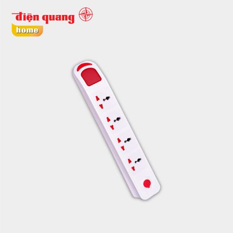 Ổ cắm Điện Quang ĐQ ESK DBW104 ( Kiểu tàu siêu tốc, 4 lỗ 3 chấu, màu trắng )