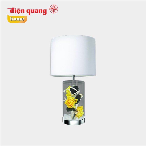 Đèn thủy tinh trang trí Điện Quang ĐQ DCL05Y WW ( thân hình trụ, hoa hồng vàng,  bóng LED, Warmwhite )