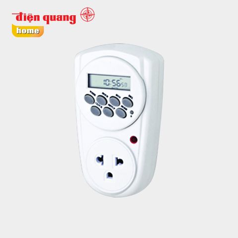Ổ cắm hẹn giờ ĐQ ESK DT08 W 13 ( Điều chỉnh điện tử, 1 lỗ - 3 chấu, trắng )