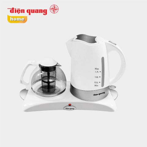 Bộ ấm đun nước siêu tốc Điện Quang ĐQ EKT05 1817 ( 1800W, 1.7L thân nhựa, thủy tinh, có bàn hâm nóng )