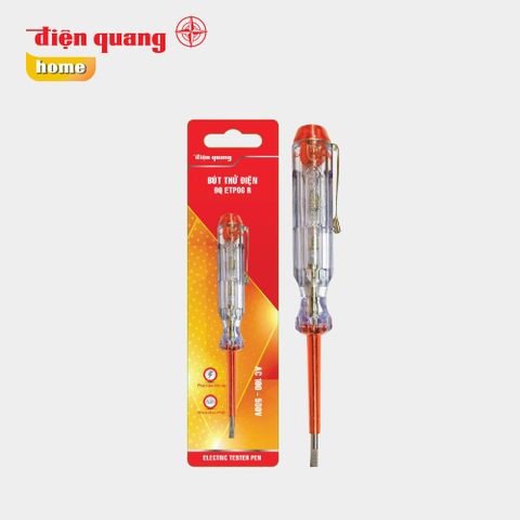 Bút thử điện Điện Quang ĐQ ETP06 R ( Đầu vít dẹp,140 mm, màu đỏ )