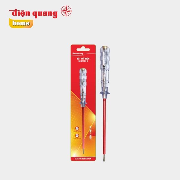 Bút thử điện Điện Quang ĐQ ETP07 R ( Đầu vít dẹp, 215 mm, màu đỏ )