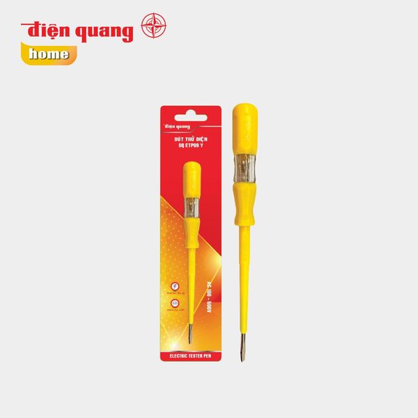 Bút thử điện Điện Quang ĐQ ETP09 Y ( Đầu vít dẹp, 185 mm, màu vàng )