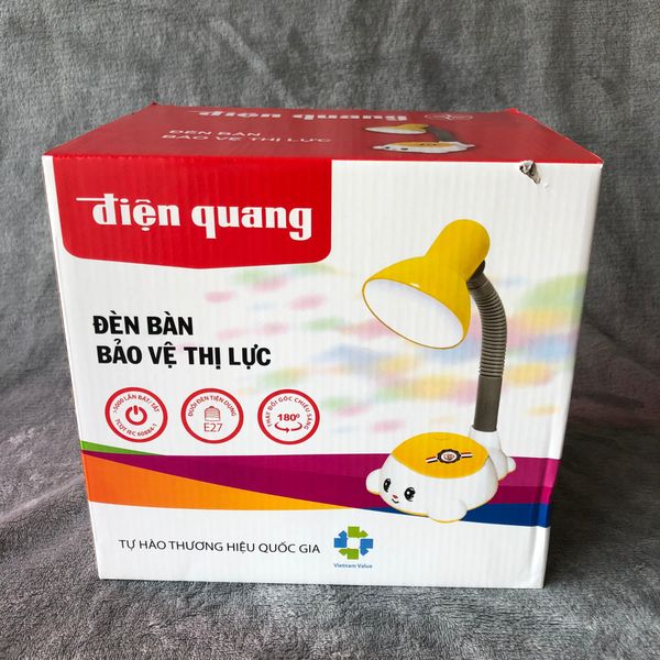 DRAFT Đèn bàn Điện Quang ĐQ DKL04 BW (kiểu trẻ em, vàng trắng, bóng warmwhite)