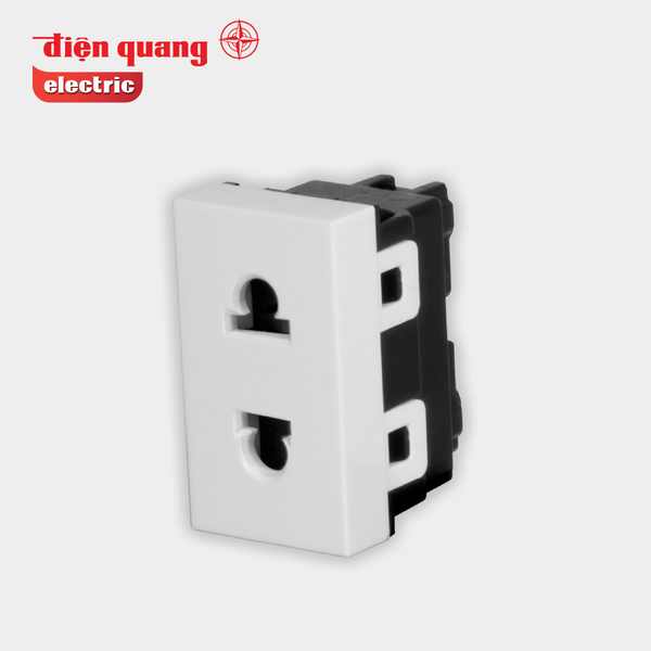 Set 3 Ổ cắm 2 chấu đơn âm tường DQHome ĐQ IW1 O2PS W ( màu trắng )