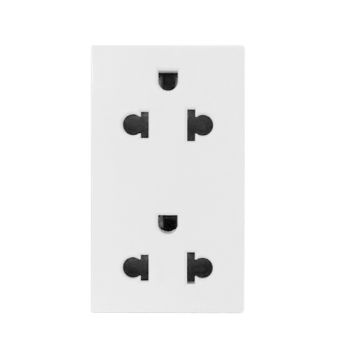 Ổ cắm 3 chấu đôi ĐQ IW1 O3PD W - trực diện