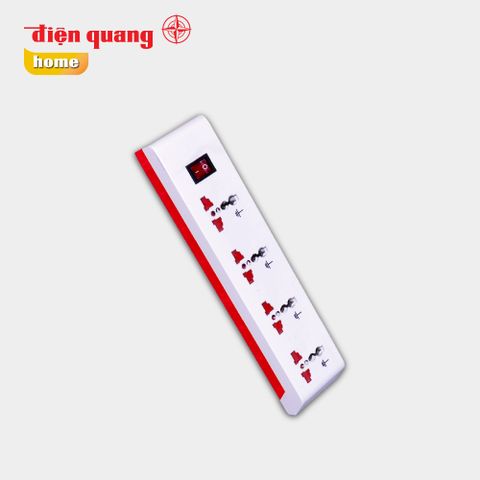 Ổ cắm Điện Quang ĐQ ESK OA104A ( Kiểu thân trong suốt, 4 lỗ 3 chấu, màu trắng )