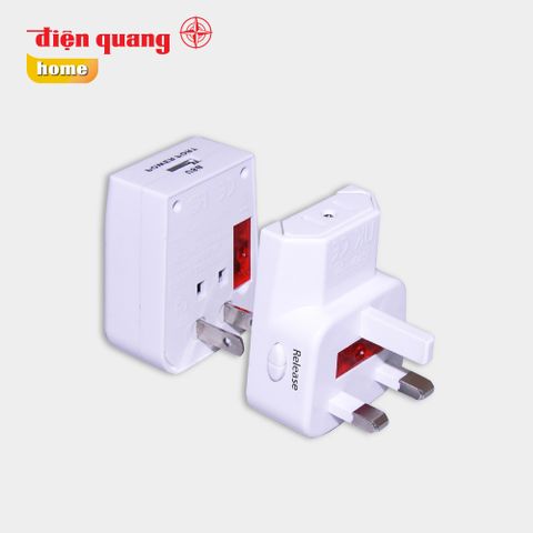 Ổ cắm du lịch Điện Quang ĐQ ESK TV05W 1U ( Màu trắng, 1 cổng USB )