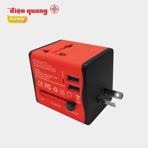 Ổ cắm du lịch Điện Quang ĐQ ESK TV06 2U ( 2 cổng USB )