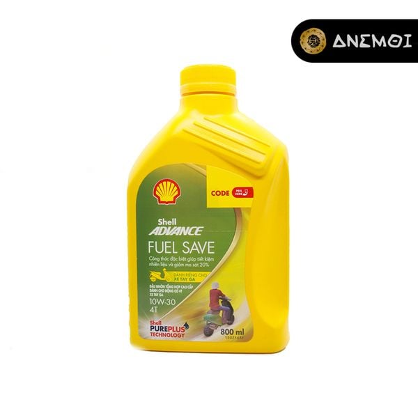  Nhớt tổng hợp cao cấp dành cho xe tay ga SHELL FUEL SAVE 10W-30 (800mL) 