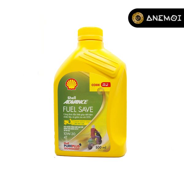  Nhớt tổng hợp cap cấp dành cho xe máy SHELL FUEL SAVE 10W-30 (800mL) 