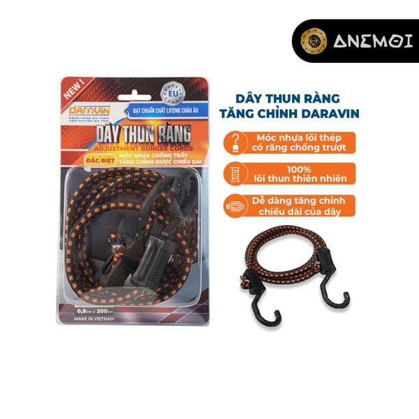  Dây thun ràng tăng chỉnh móc thép bọc nhựa DARAVIN 