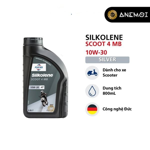  Nhớt bán tổng hợp Fuchs Silkolene Scoot 4 10W-30 XP (800mL) 