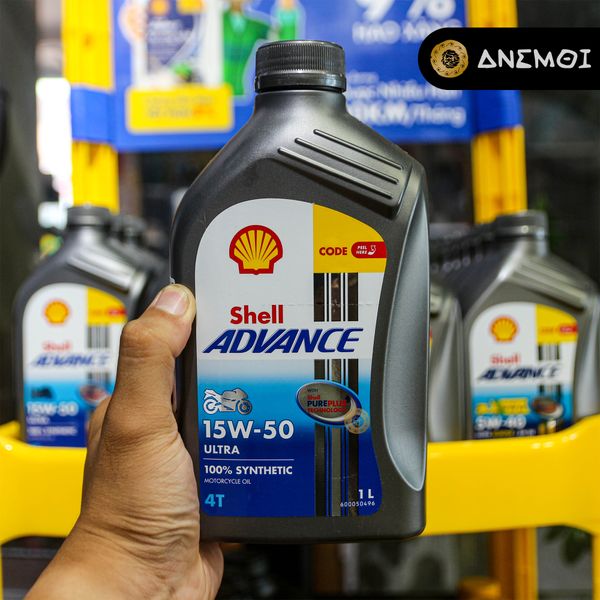  Nhớt tổng hợp toàn phần dành cho xe máy, xe mô tô SHELL ULTRA 15W-50 (1L) 