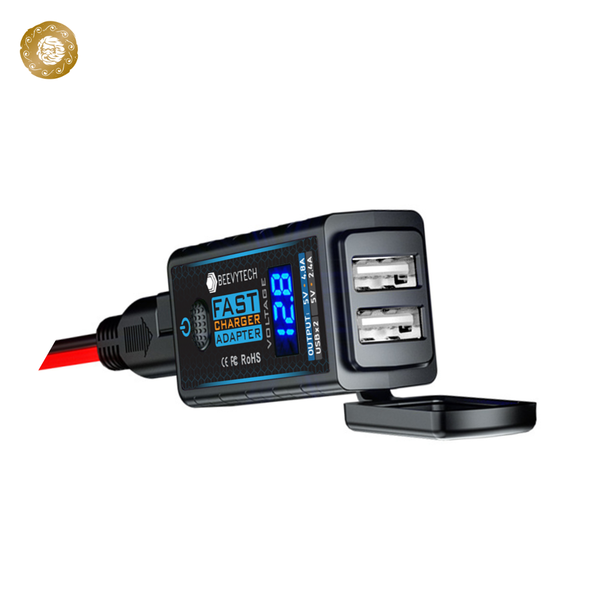  Cổng sạc USB Beevytech C3 dành cho xe máy, mô-tô, có hỗ trợ sạc nhanh Quick Charge 3.0 