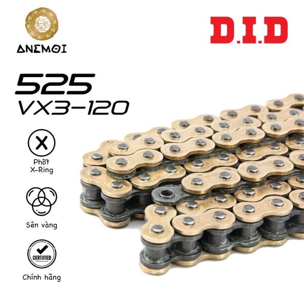  Sên DID Pro Street 525 VX3 120 mắt (Made in Japan) 