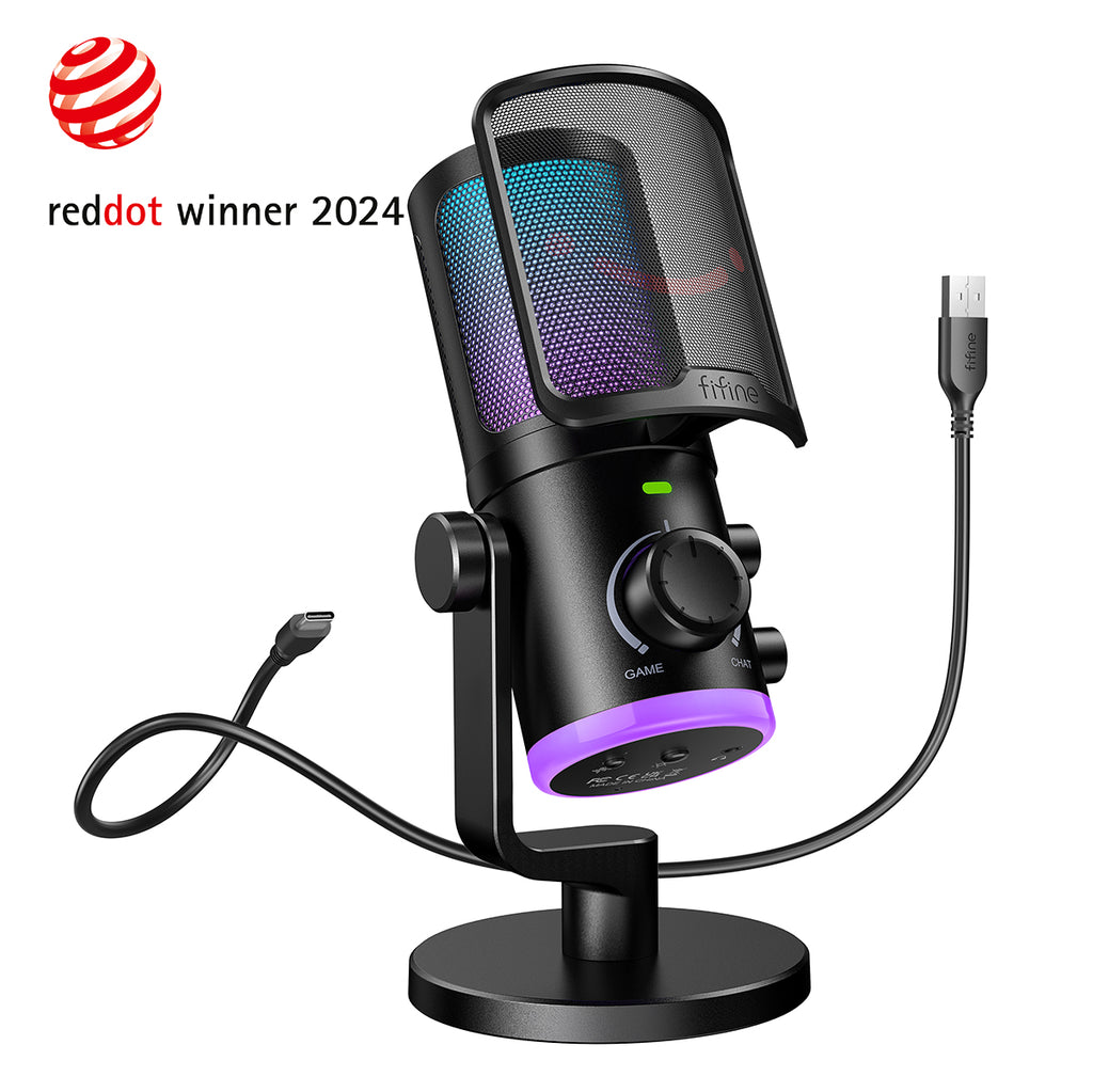 Fifine AM6 Micro RGB cho Gaming/Streaming/Podcast/Twitch/Discord