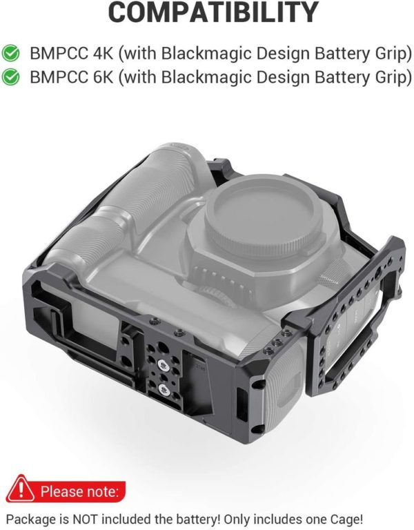 Smallrig Camera Cage for BMPCC 4K & 6K with Battery Grip Attached 2765