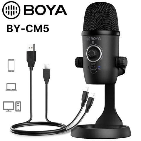 BOYA BY-CM5 - Mic thu âm dành cho Điện thoại Android (Type-C) và Laptop (USB)