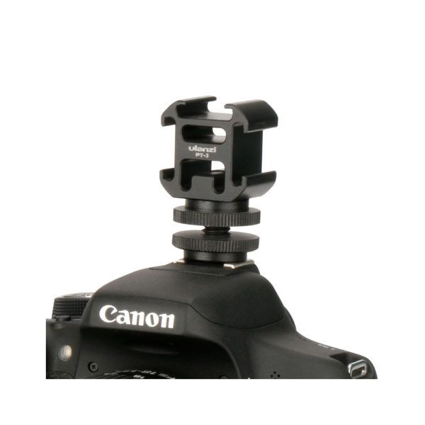 6Pcs Hot Shoe Mount Adapter For Triple Cold Shoe Mount Hot Shoe Mount 1/4"-20 For Reflex, Digital, Camera Equipment Microphone, Monitor, Recorder, Audio (Black - View #7