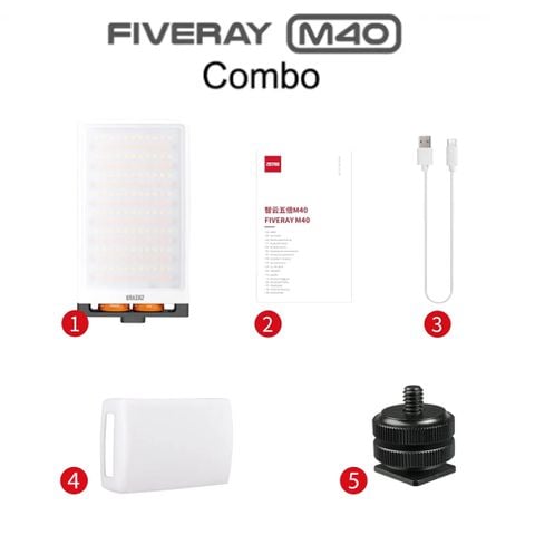 Đèn LED cầm tay Zhiyun Fiveray M40 Combo - FULL VAT