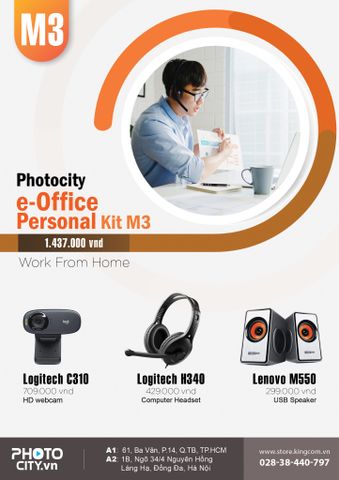 PhotoCity e-Office personal Kit M3 ( Bộ dụng cụ hỗ trợ làm việc online tại nhà)