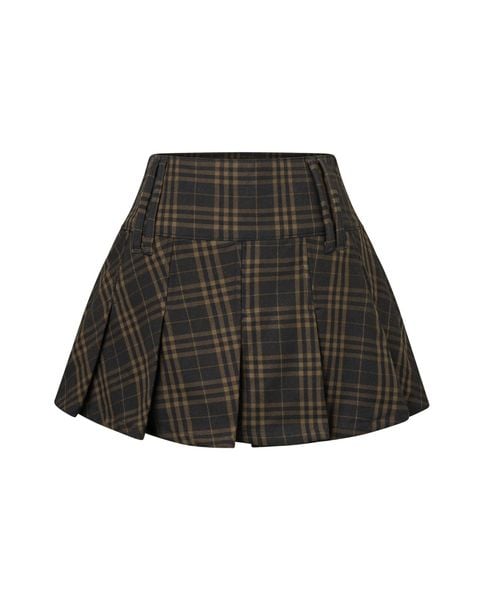 DIMOIR Brown Plaid Mini Skirts 