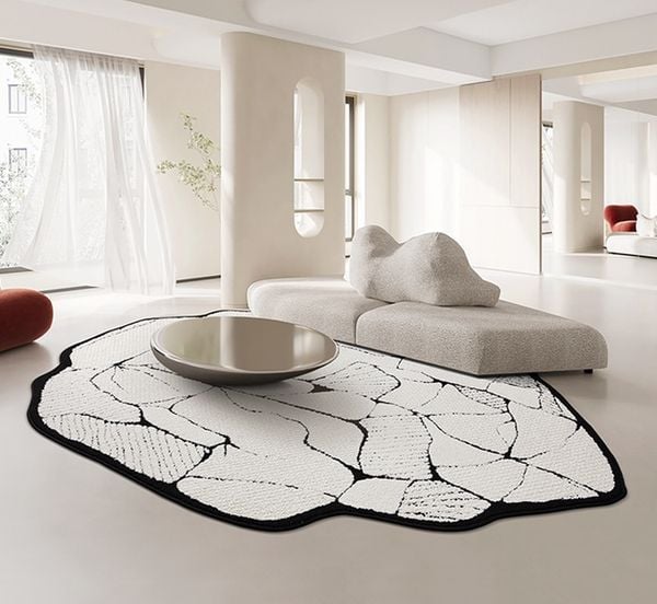  BW leaf pattern rug 