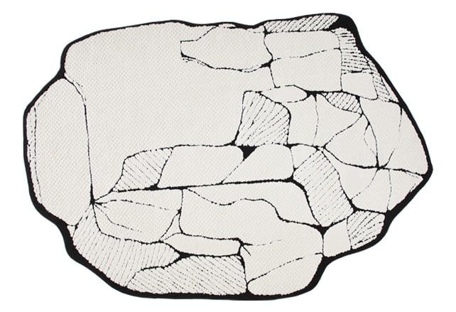 BW leaf pattern rug – Studio by Drew