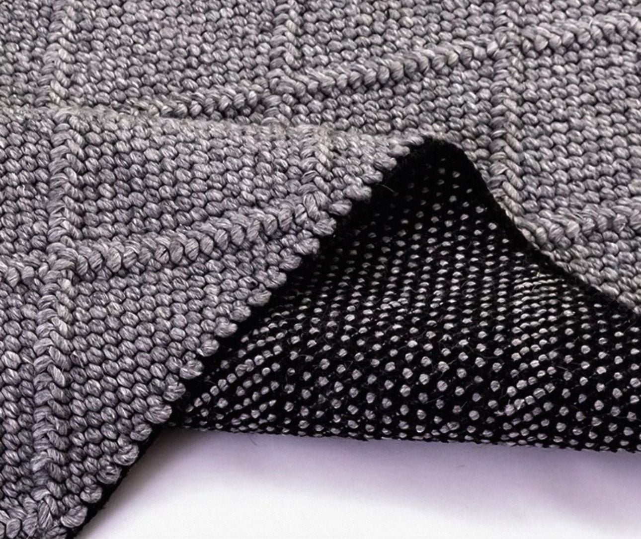  Rhombus Indian wool rug - Dark Grey 