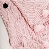  Chenille knitted wool throw 1.3x1.6m 