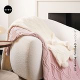  Chenille knitted wool throw 1.3x1.6m 