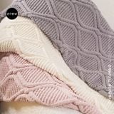  Chenille knitted wool throw 1.3x1.6m 