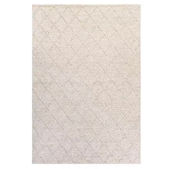  Rhombus Indian wool rug - Light Brown 