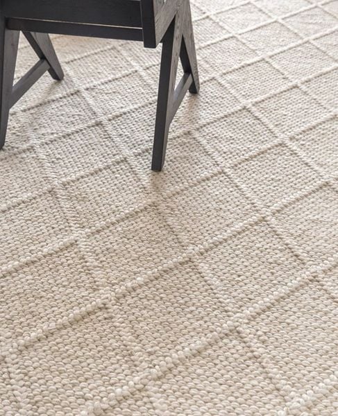  Rhombus Indian wool rug - Light Brown 