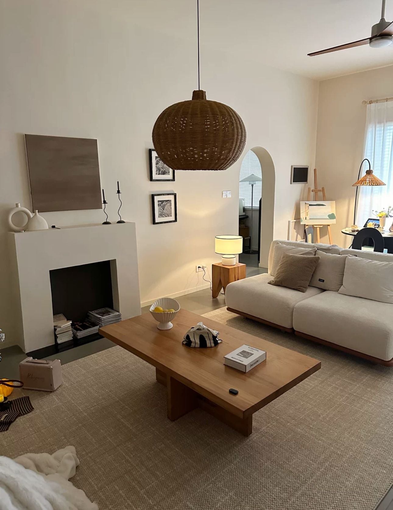  Neutral Beige Wool Rug 