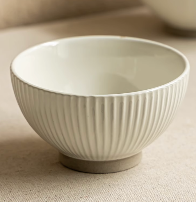  Set | Bộ 4 chén ăn gốm men thô 