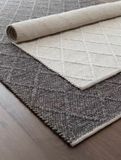  Rhombus Indian wool rug - White 