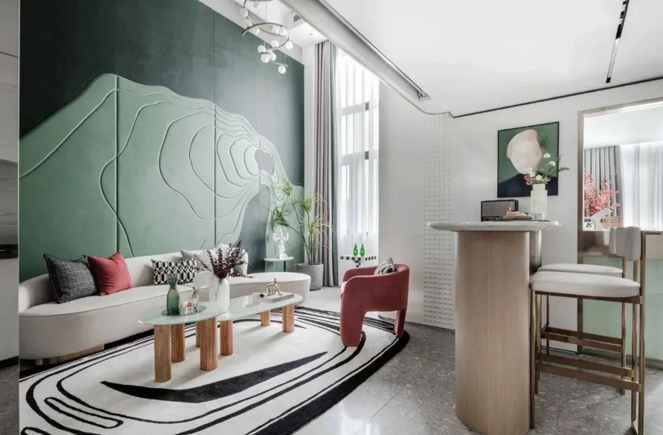  Hand-woven Abstract BW Rug 