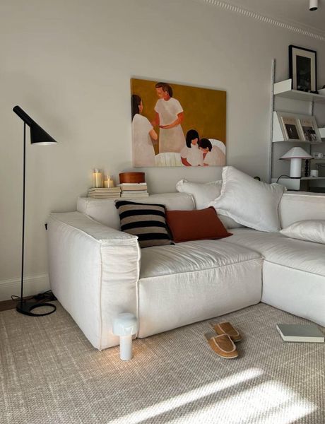  Neutral Beige Wool Rug 