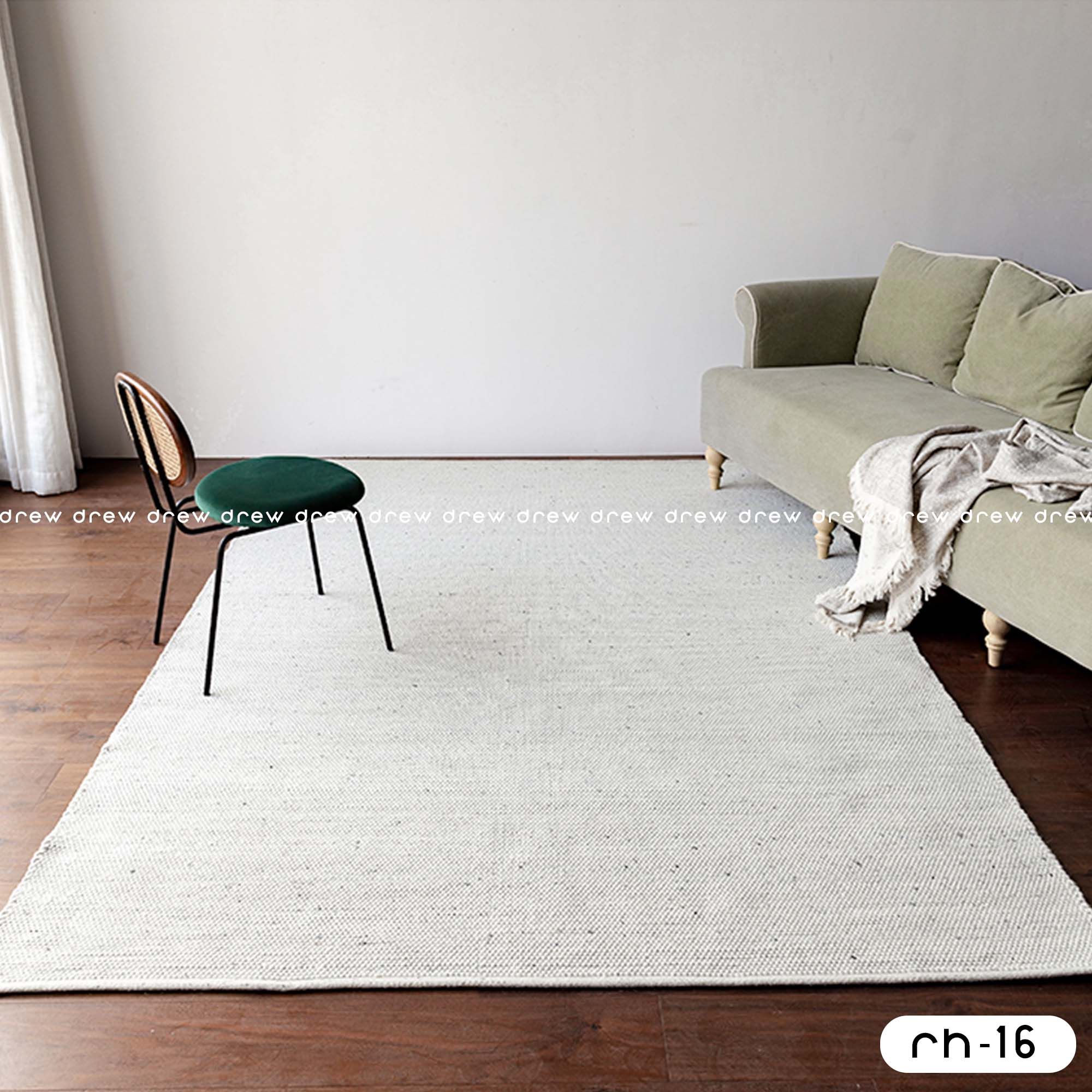  Indian Hand-woven Woolen Rug 