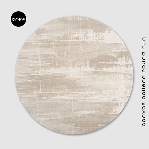  Canvas Pattern Round Rug - Made in Turkey 